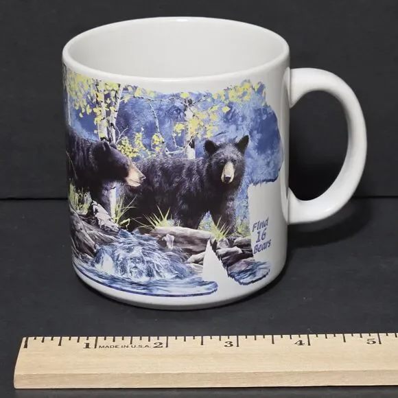 Bears Ceramic Mug By Gardner ~ Hidden Images Mug Collection~Find 16 Bears - Picture 10 of 10